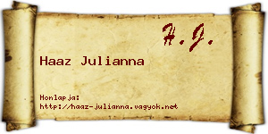 Haaz Julianna névjegykártya